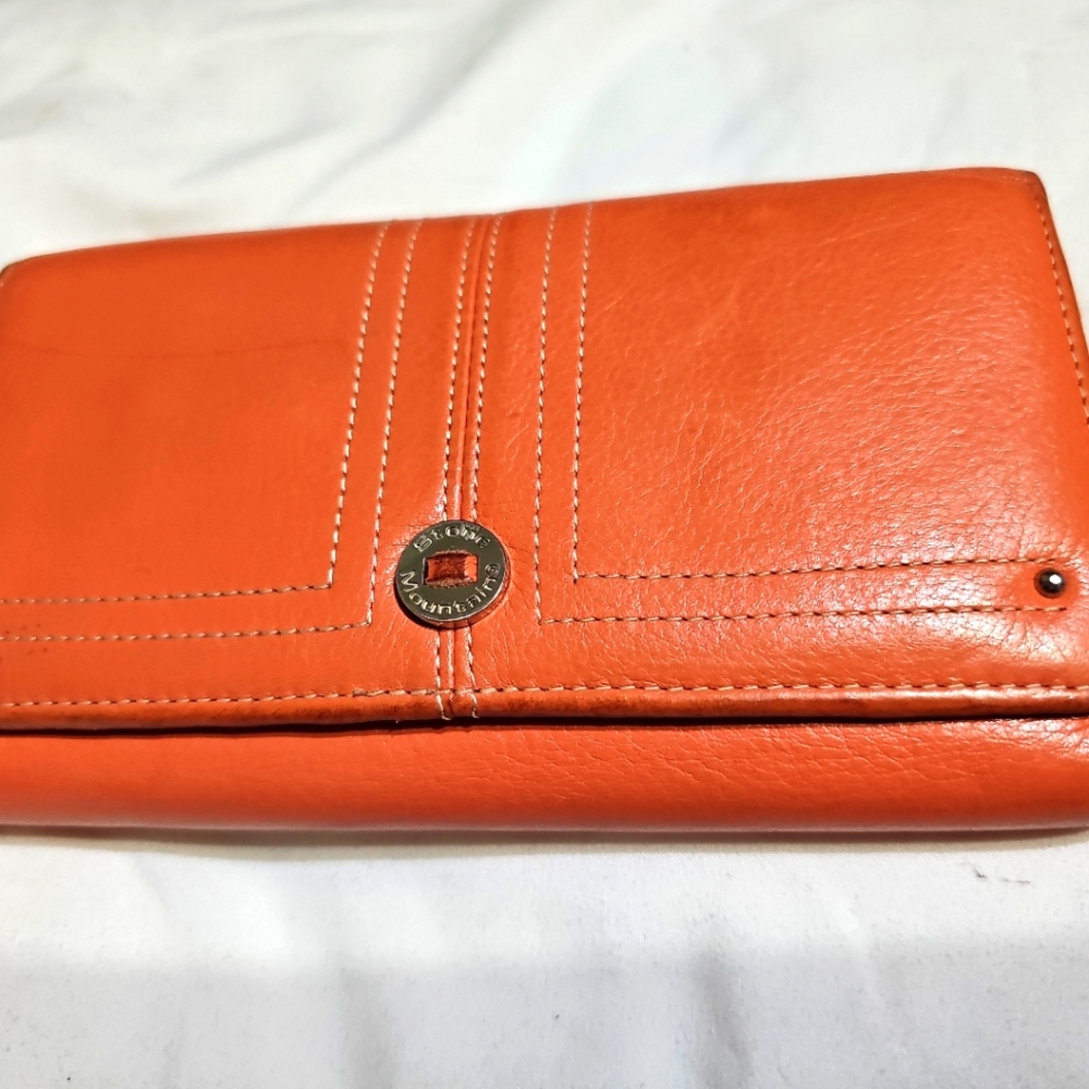 STONE MOUNTIAN LEATHER TEIFOLD LONG WALLET MULTIPOCKETS